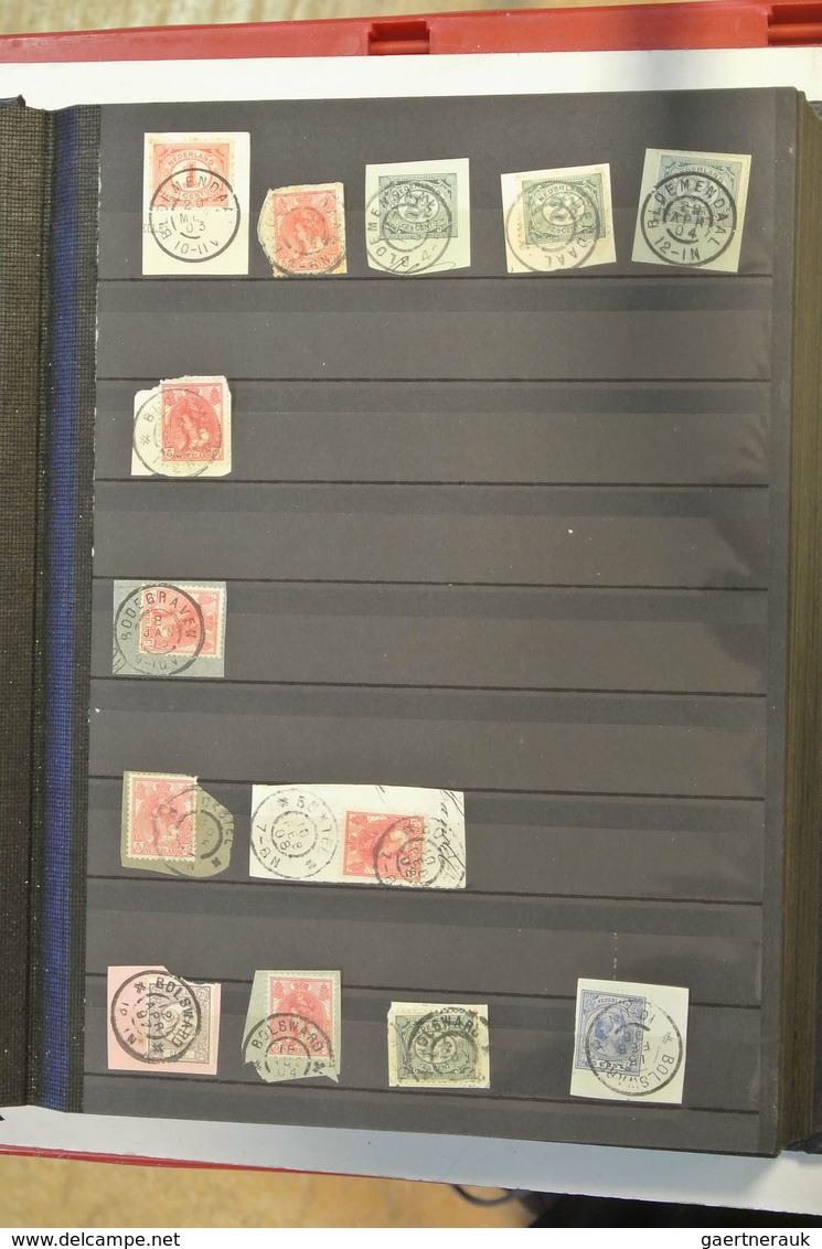 27517 Niederlande - Stempel: Nice collection of ca. 1800 largeround cancels of the Netherlands on pieces i