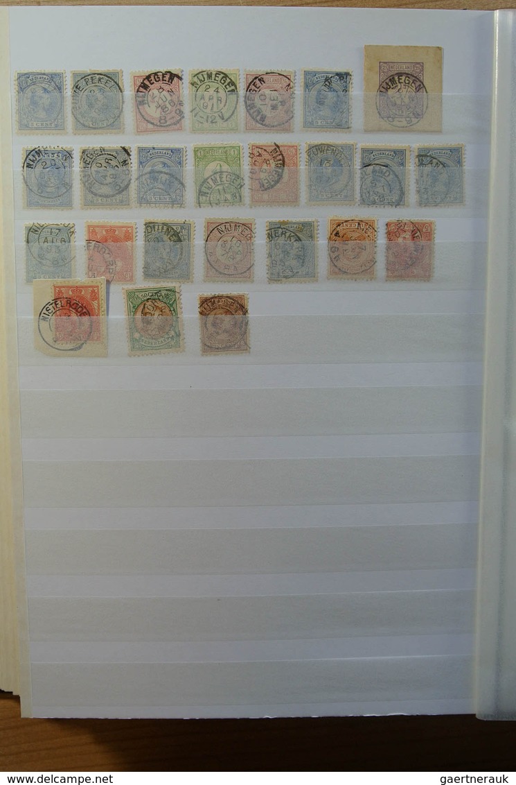 27519 Niederlande - Stempel: Stockbook with over 1200 stamps of the Netherlands with smallround cancels (a