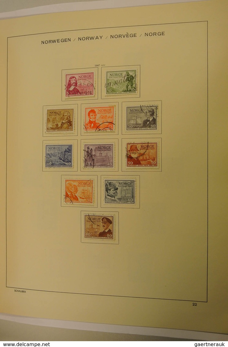 27525 Norwegen: 1856-1995. Well filled, MNH, mint hinged and used collection Norway 1856-1995 in Davo albu