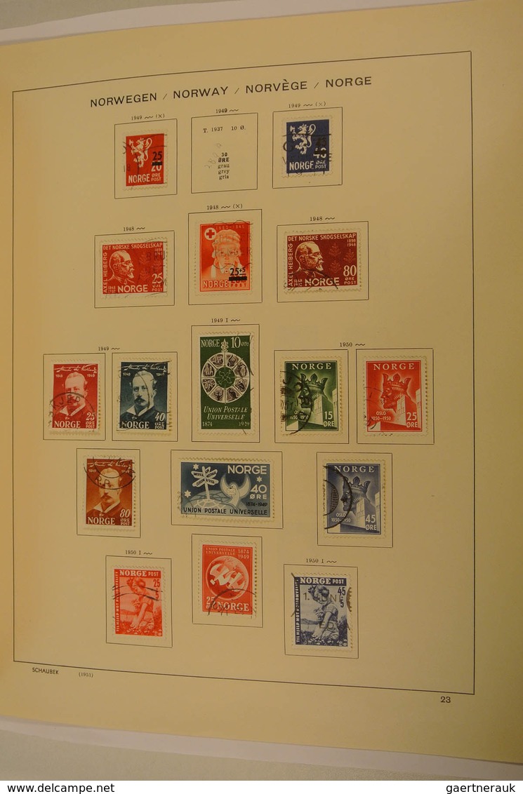 27525 Norwegen: 1856-1995. Well filled, MNH, mint hinged and used collection Norway 1856-1995 in Davo albu