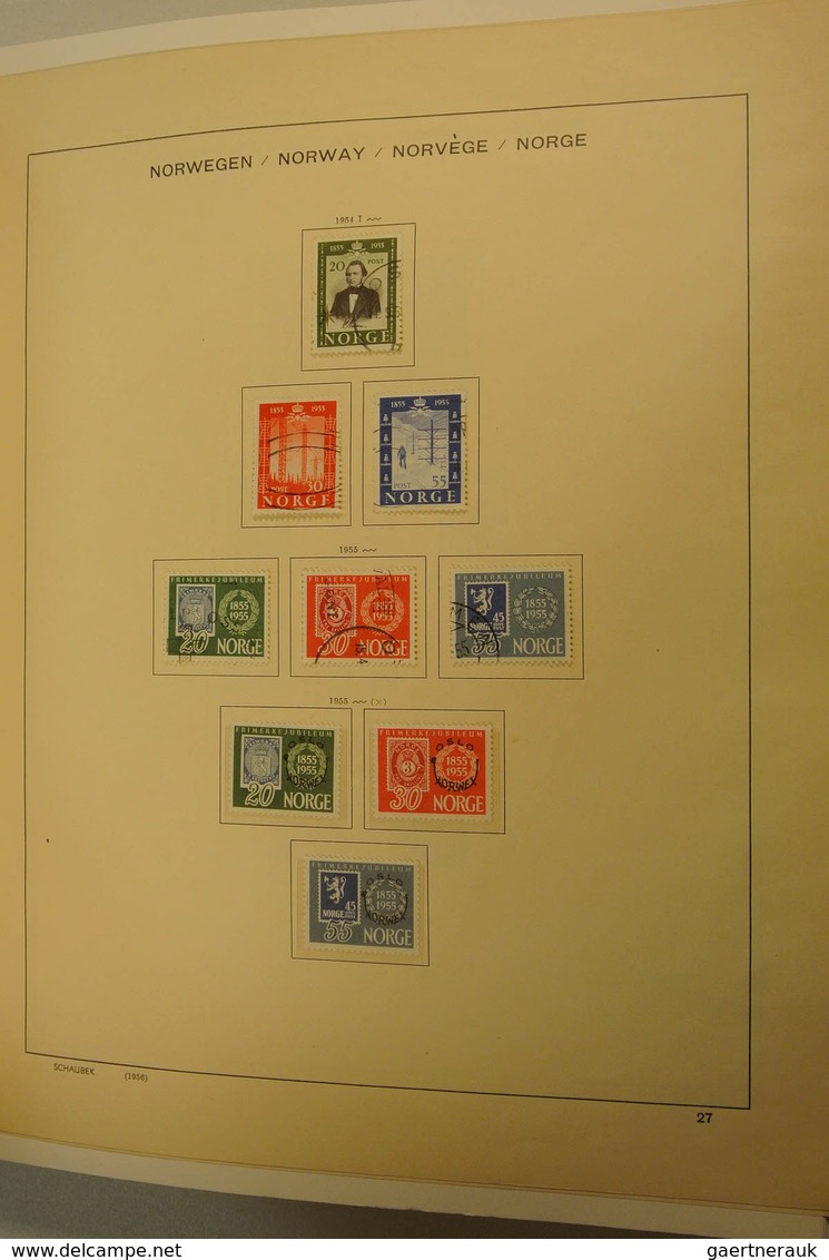 27525 Norwegen: 1856-1995. Well filled, MNH, mint hinged and used collection Norway 1856-1995 in Davo albu