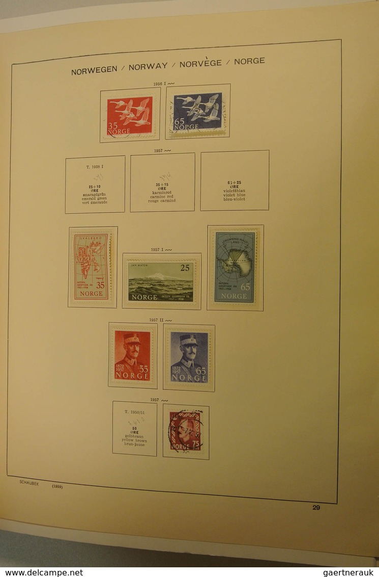 27525 Norwegen: 1856-1995. Well filled, MNH, mint hinged and used collection Norway 1856-1995 in Davo albu