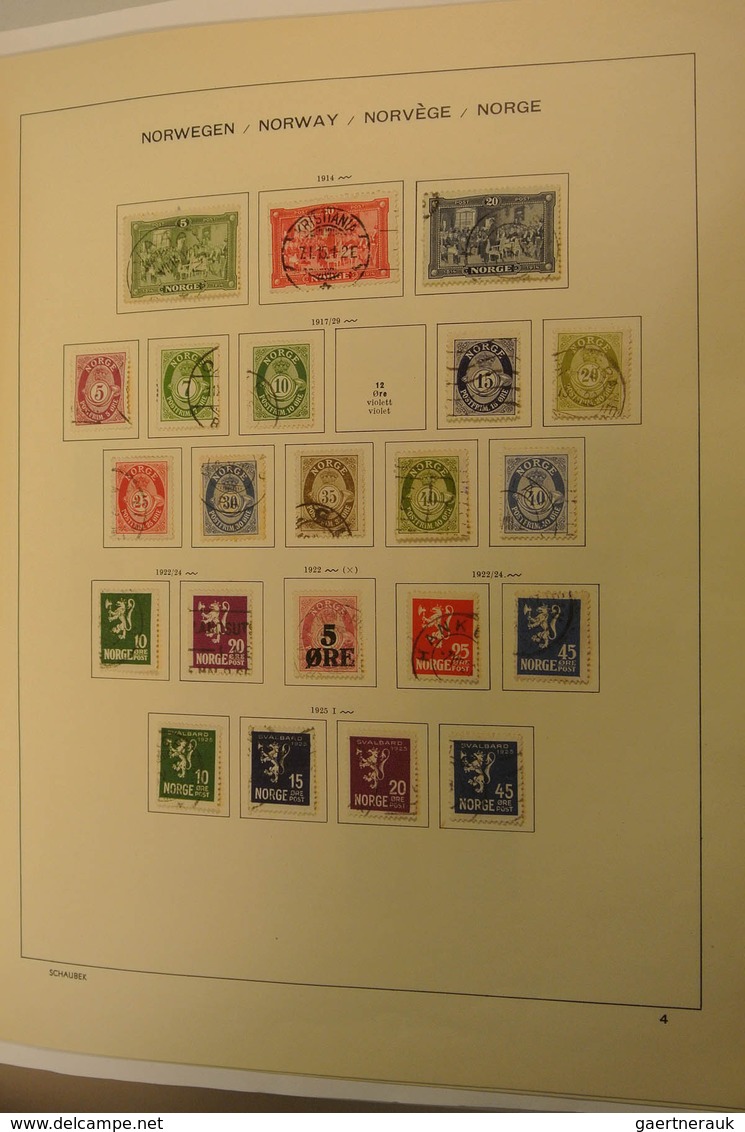 27525 Norwegen: 1856-1995. Well filled, MNH, mint hinged and used collection Norway 1856-1995 in Davo albu