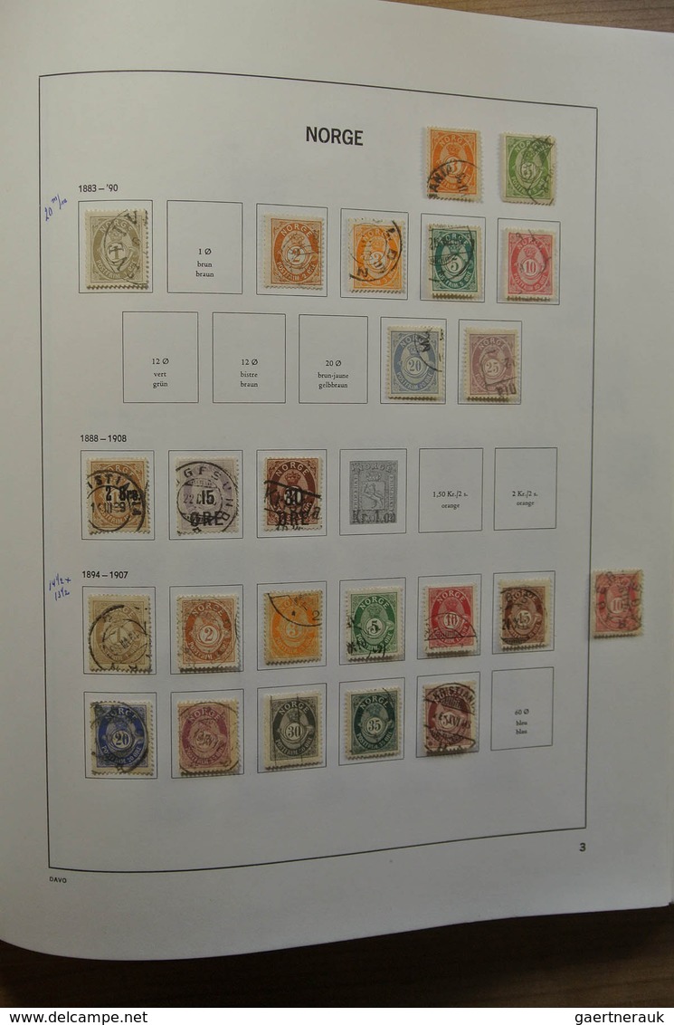 27526 Norwegen: 1856-1974. Nicely filled, used collection Norway 1856-1974 in Davo album.