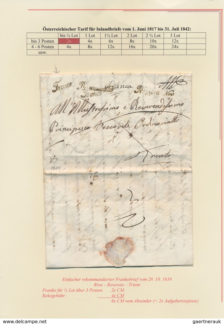 27535 Österreich - Vorphilatelie: 1812-1849 TIROL: Kollektion Von 25 Vorphilabriefen Aus Tirol, Dabei Brie - ...-1850 Vorphilatelie