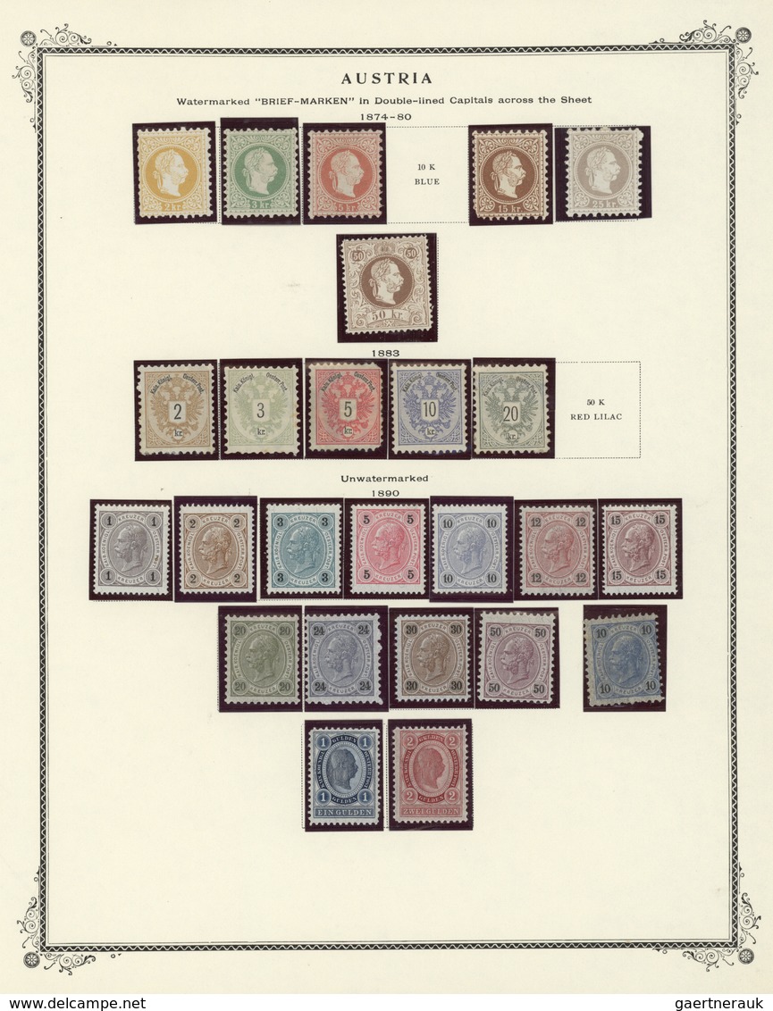 27544 Österreich: 1850/1987, umfassende Sammlung in zwei dicken alten Vordruckalben, teils etwas unterschi