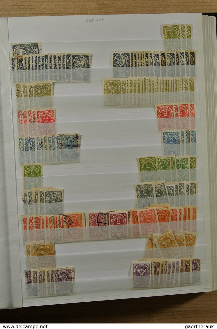 27557 Österreich: 1850-1945. Mostly used stock Austria 1850-1945 in fat stockbook, including a.o. better c