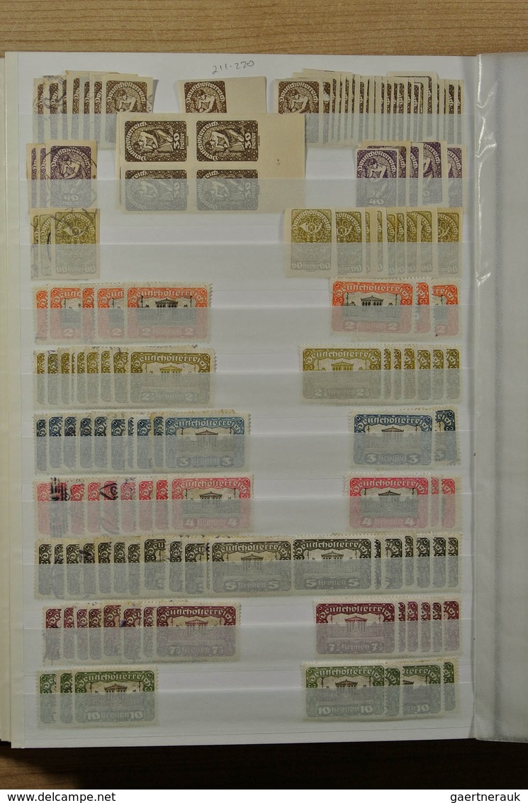 27557 Österreich: 1850-1945. Mostly used stock Austria 1850-1945 in fat stockbook, including a.o. better c