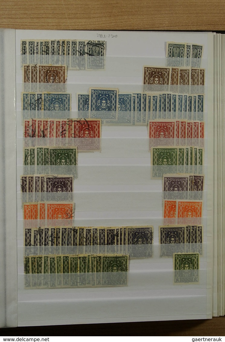 27557 Österreich: 1850-1945. Mostly used stock Austria 1850-1945 in fat stockbook, including a.o. better c