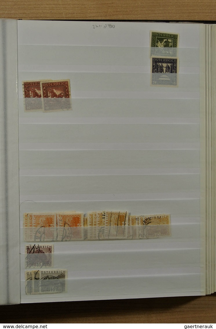 27557 Österreich: 1850-1945. Mostly used stock Austria 1850-1945 in fat stockbook, including a.o. better c