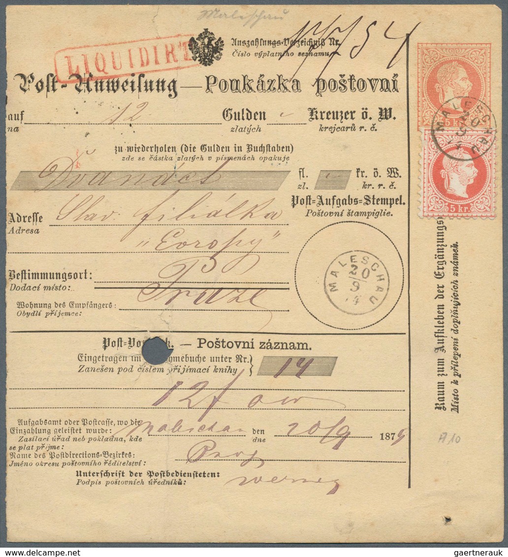 27575 Österreich: 1857/1897, Interessante Sammlung Von 22 Postanweisungen Und Paketkarten Mit Meist Versch - Neufs