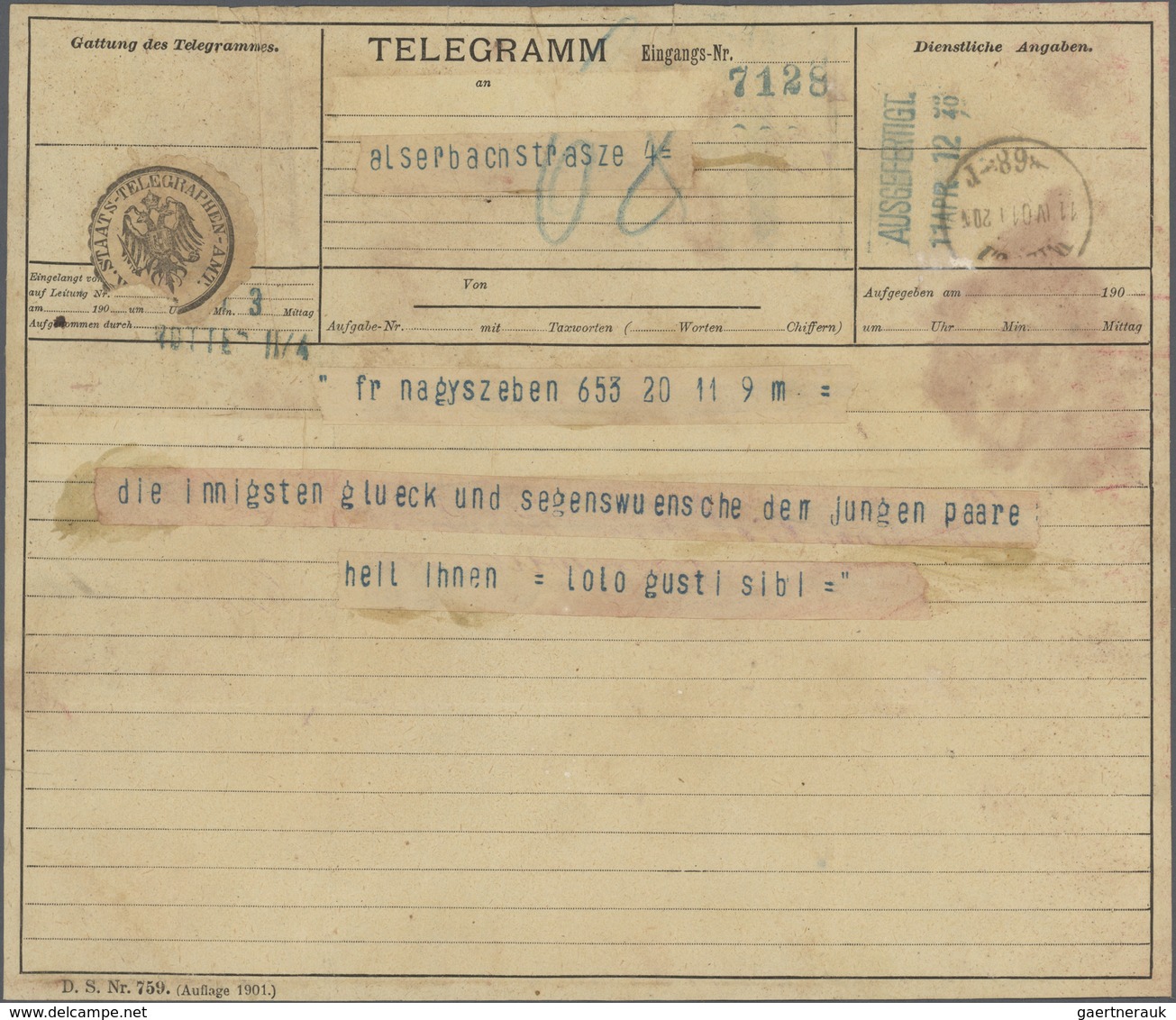 27580 Österreich: 1880/1980 (ca): Mehrere Hundert Telegramme, Telegrammaufgabescheine, Etc. Aus  Allen Tei - Neufs