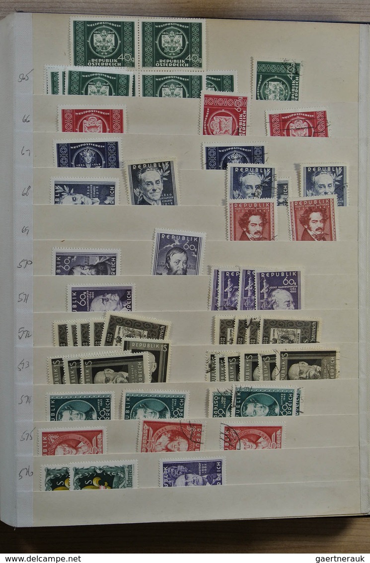 27583 Österreich: 1890-1960. Stockbook with various MNH, mint hinged and used material of Austria 1890-196