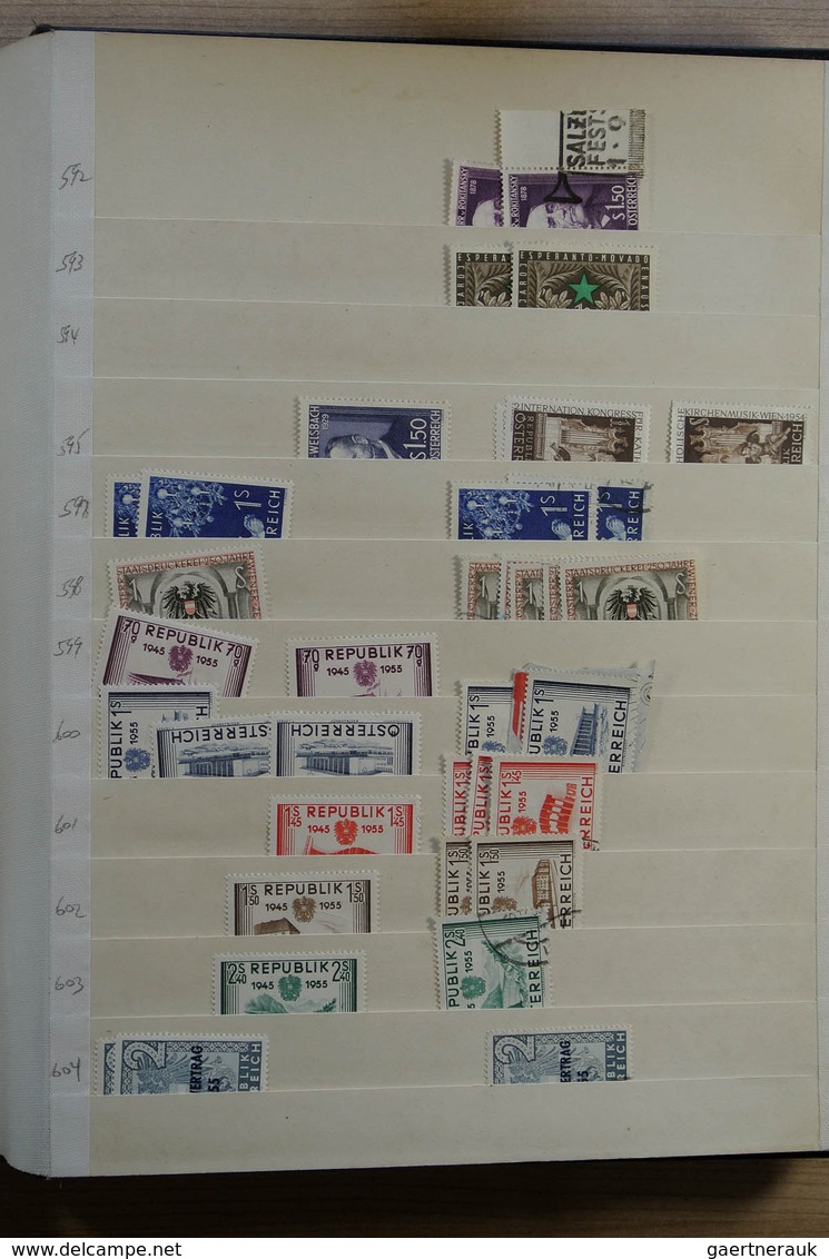 27583 Österreich: 1890-1960. Stockbook with various MNH, mint hinged and used material of Austria 1890-196