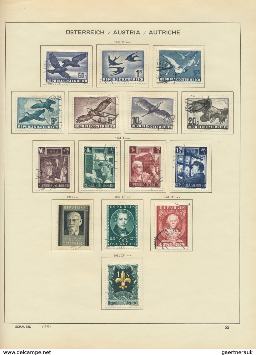 27597 Österreich: 1945/1999, Saubere Gestempelte Sammlung Im Schaubek-Vordruckalbum (Markwerte Gitteraufdr - Neufs