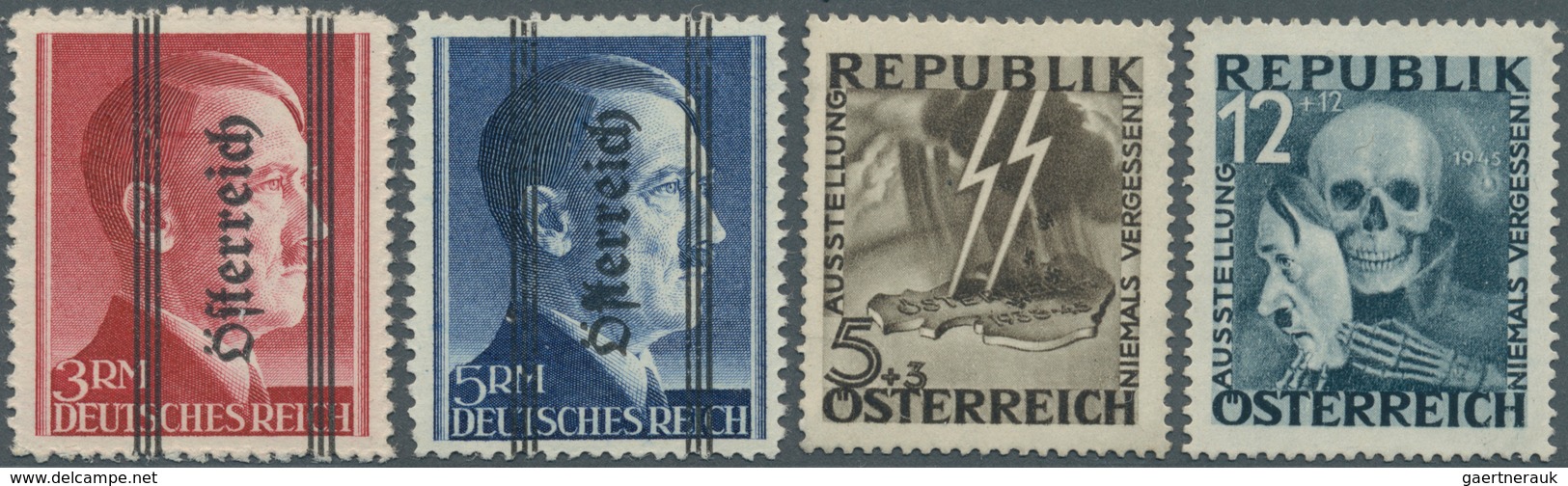 27609 Österreich: 1945/1954, Postfrische Und Gestempelte Sammlung Der Anfangsausgaben Sehr Lebhaft Auf Ind - Neufs