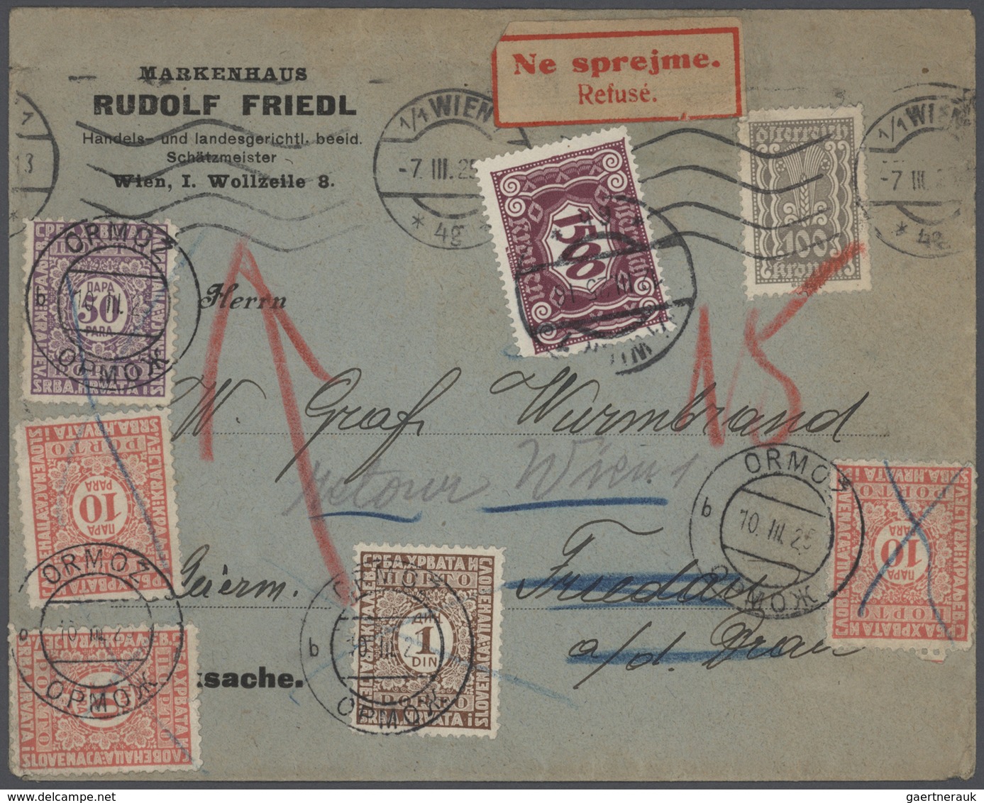 27630 Österreich - Portomarken: 1918/25, Spezial-Sammlung Von Etwa 130 Nachporto-Belegen Ab Gründung Deuts - Taxe