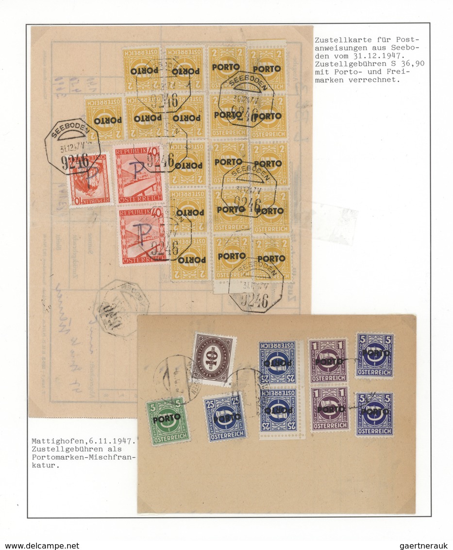 27634 Österreich - Portomarken: 1945 (Mai)/1949(Juni), Große Spezial-Sammlung Von über 300 Nachporto-Beleg - Taxe