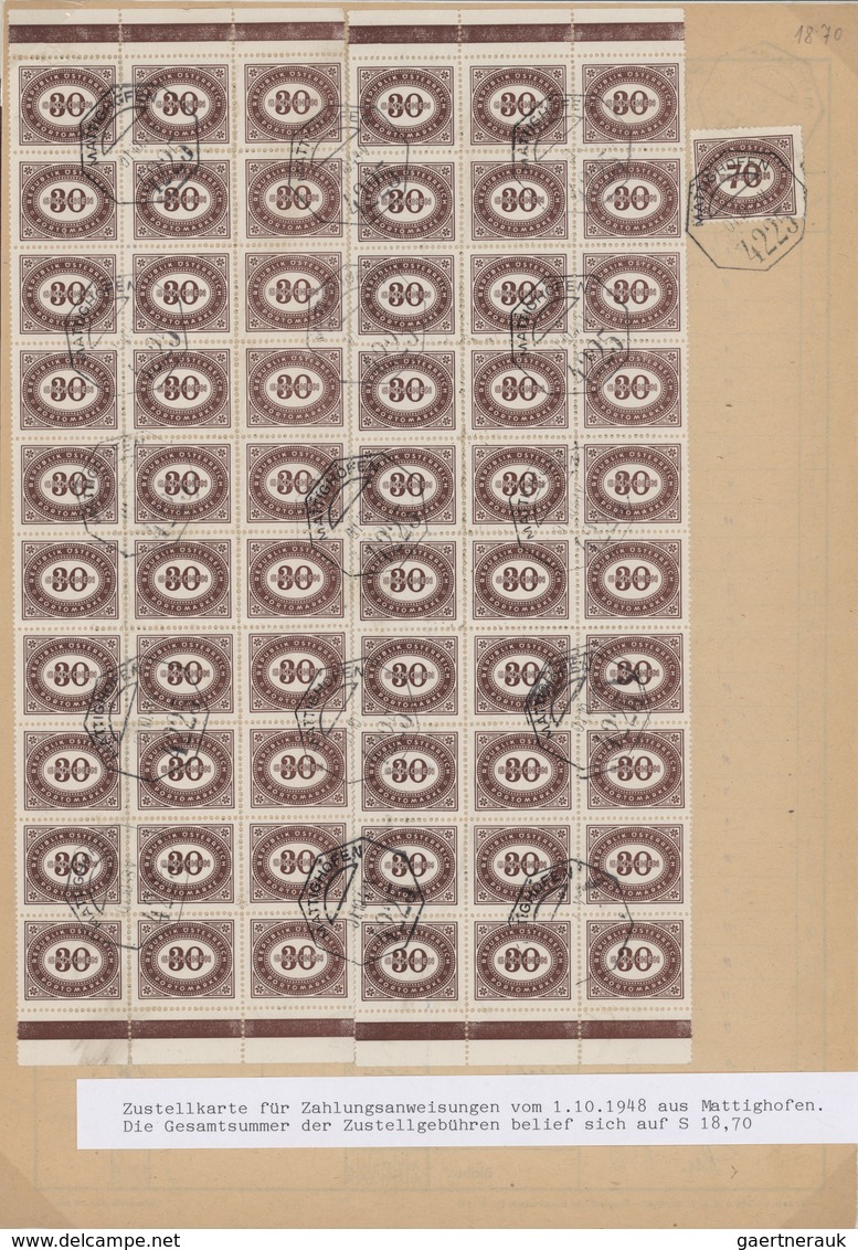 27634 Österreich - Portomarken: 1945 (Mai)/1949(Juni), Große Spezial-Sammlung von über 300 Nachporto-Beleg