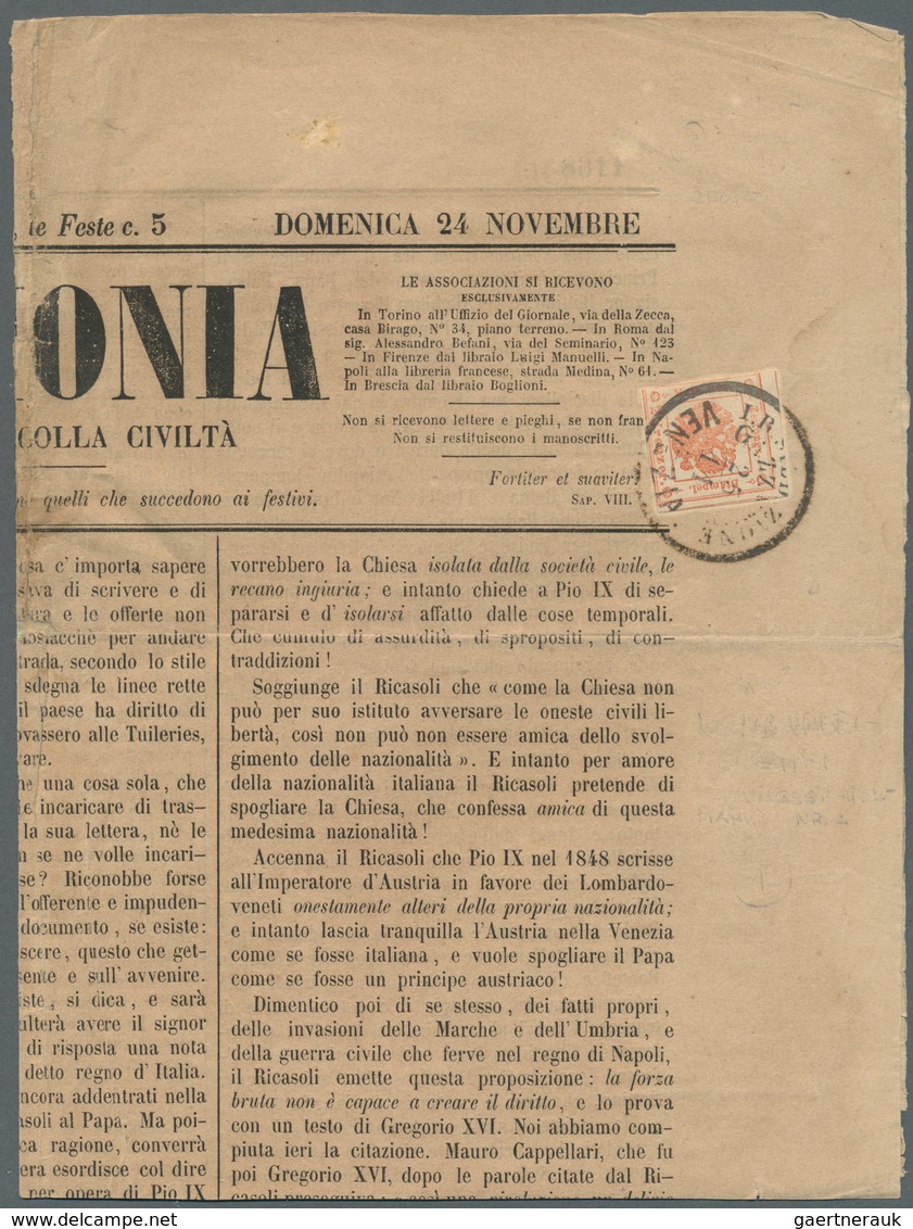 27638 Österreich - Zeitungsstempelmarken: 1861/1899, Lot Von Zwölf Frankierten Zeitungen/großen Zeitungste - Zeitungsmarken