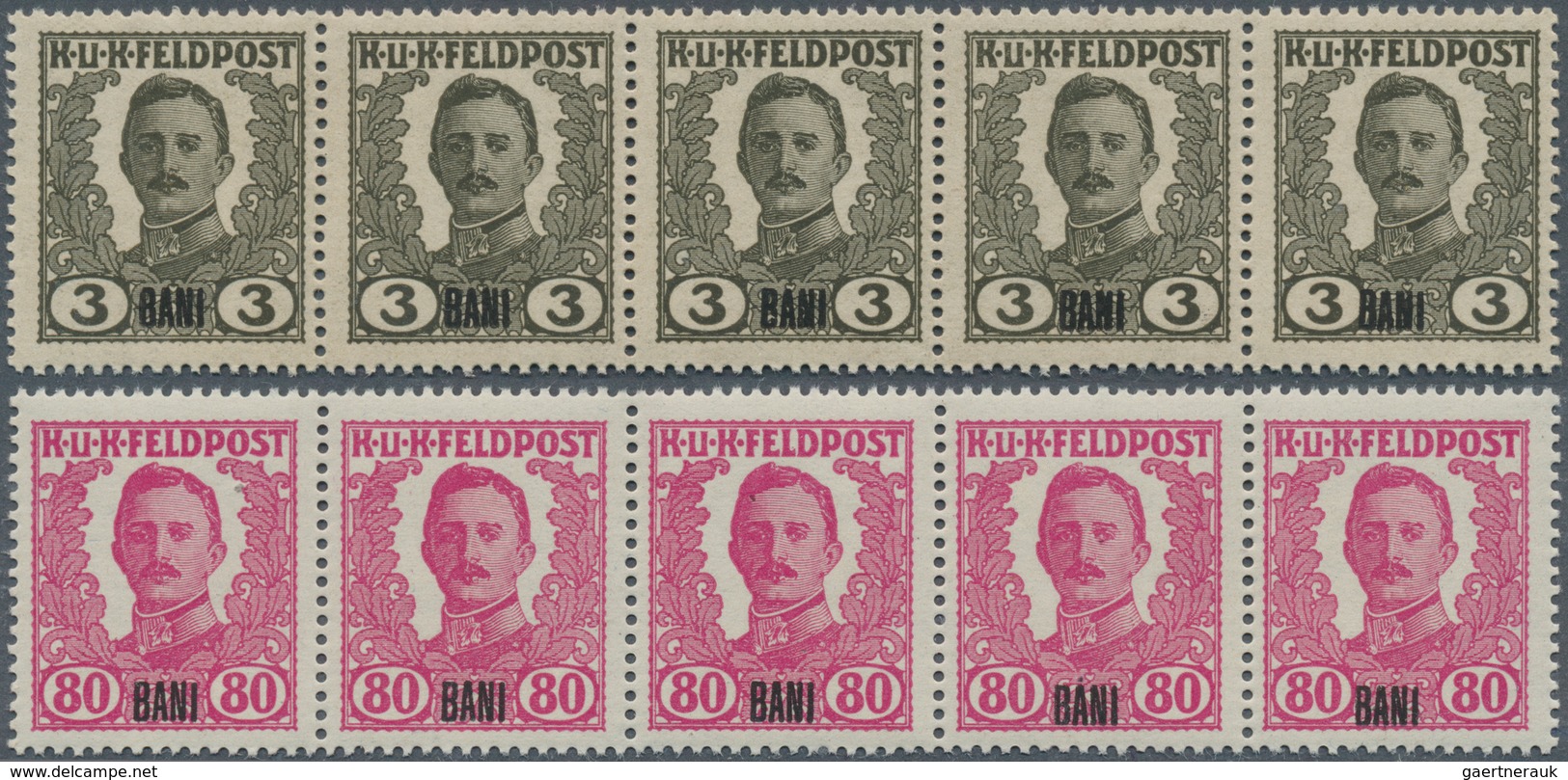 27648 Österreichisch-Ungarische Feldpost - Rumänien: 1918, Nicht Ausgegebene Freimarken Kaiser Karl I. Mit - Otros & Sin Clasificación