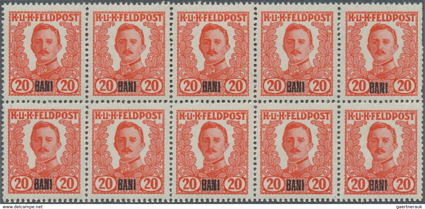 27648 Österreichisch-Ungarische Feldpost - Rumänien: 1918, Nicht Ausgegebene Freimarken Kaiser Karl I. Mit - Autres & Non Classés