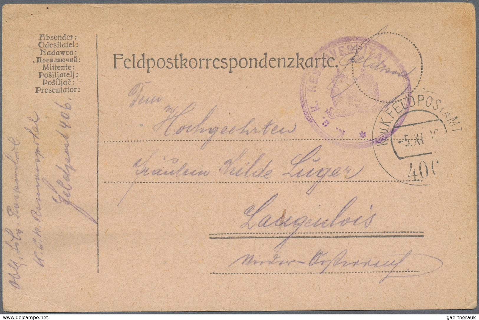 27650 Österreich - Militärpost / Feldpost: 1900/1918, Interessante Partie Von Annähernd Ca. 200 Feldpostka - Autres & Non Classés