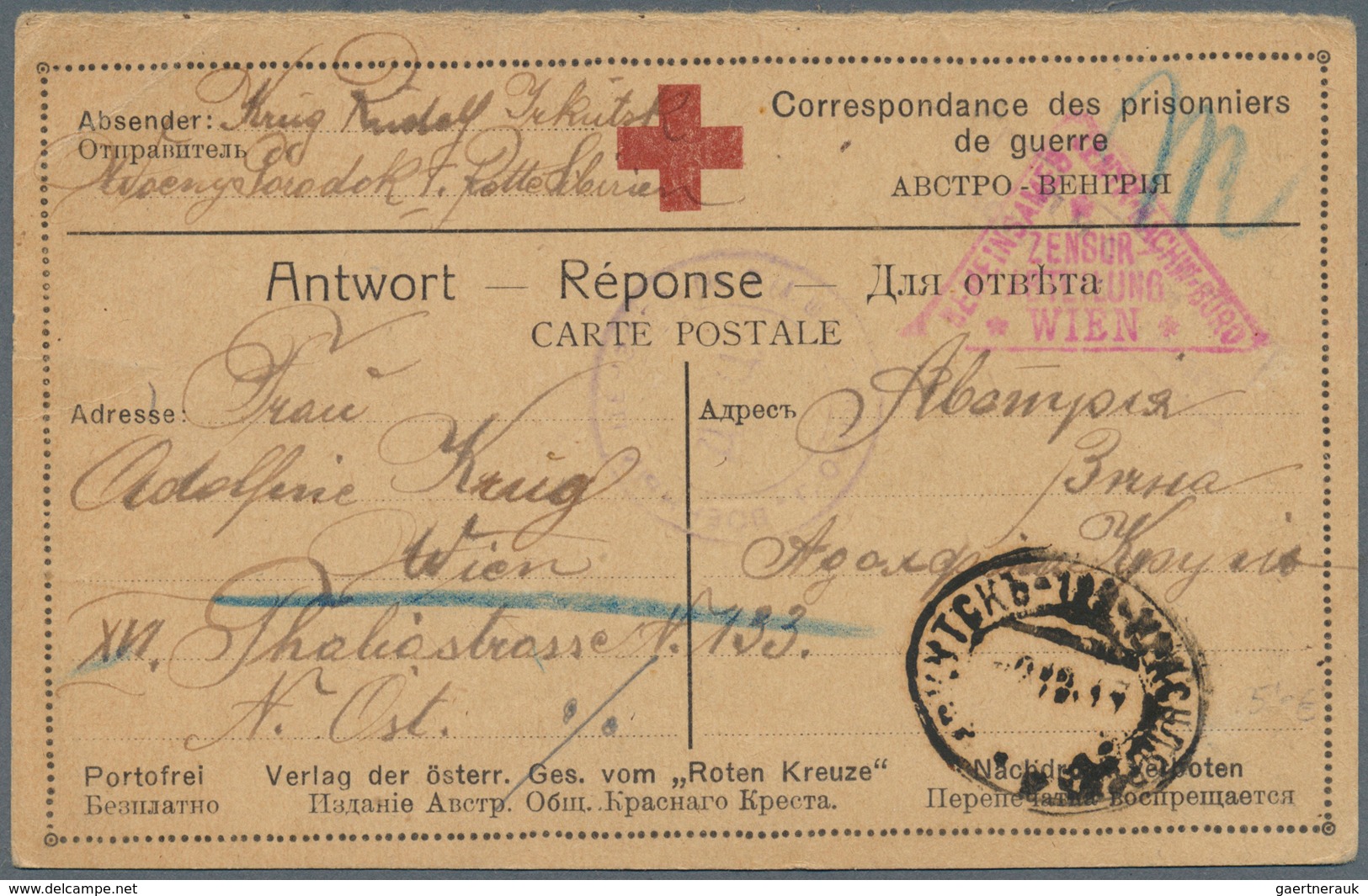 27651 Österreich - Militärpost / Feldpost: 1914/1918, KRIEGSGEFANGENEN-POST: Lot Von Ca. 40 Belegen Aus De - Autres & Non Classés