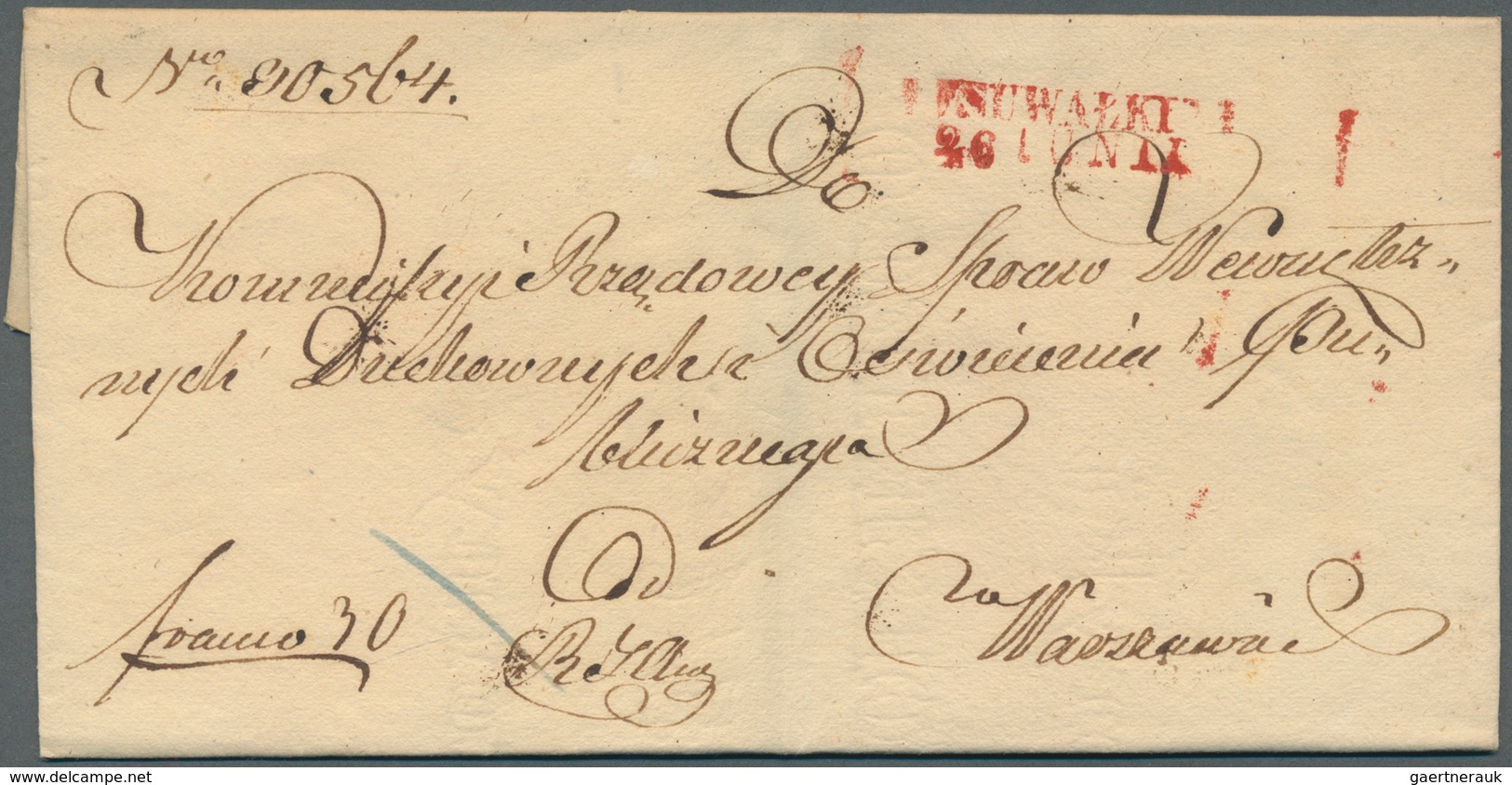 27700 Polen - Vorphilatelie: 1800/1850 Appr., Useful Accumulation Of Folded Letters Concerning Only The Ti - ...-1860 Préphilatélie