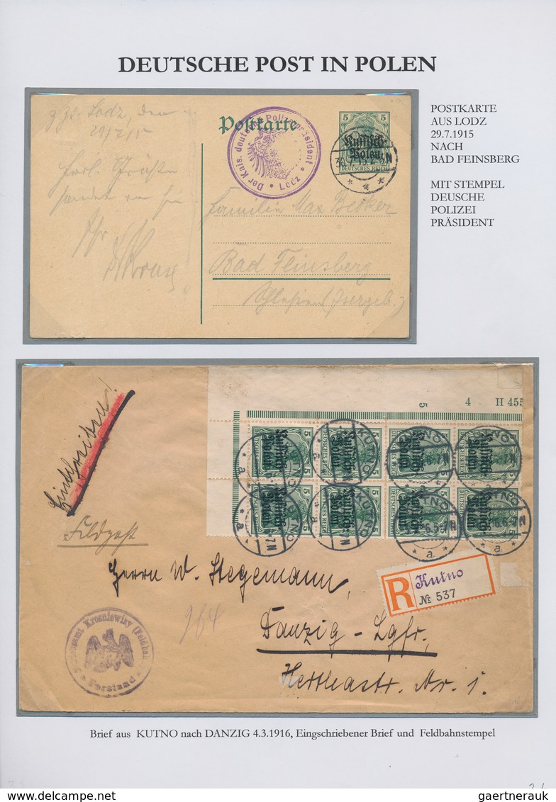 27702 Polen: 1860/1939, Interssante Ausstellungssammlung "Polnische Postgeschichte" Mit Ca. 110 Briefen, K - Lettres & Documents