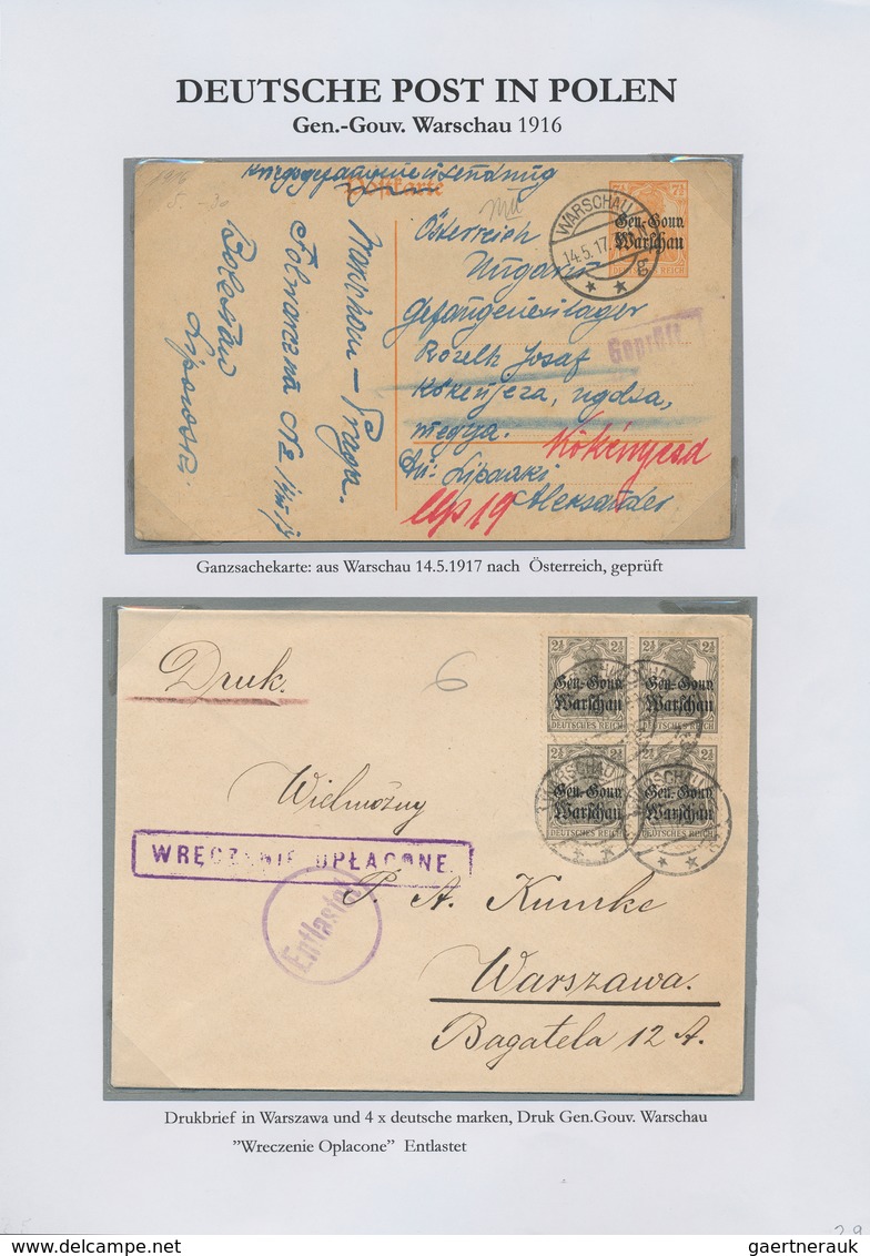 27702 Polen: 1860/1939, Interssante Ausstellungssammlung "Polnische Postgeschichte" Mit Ca. 110 Briefen, K - Lettres & Documents