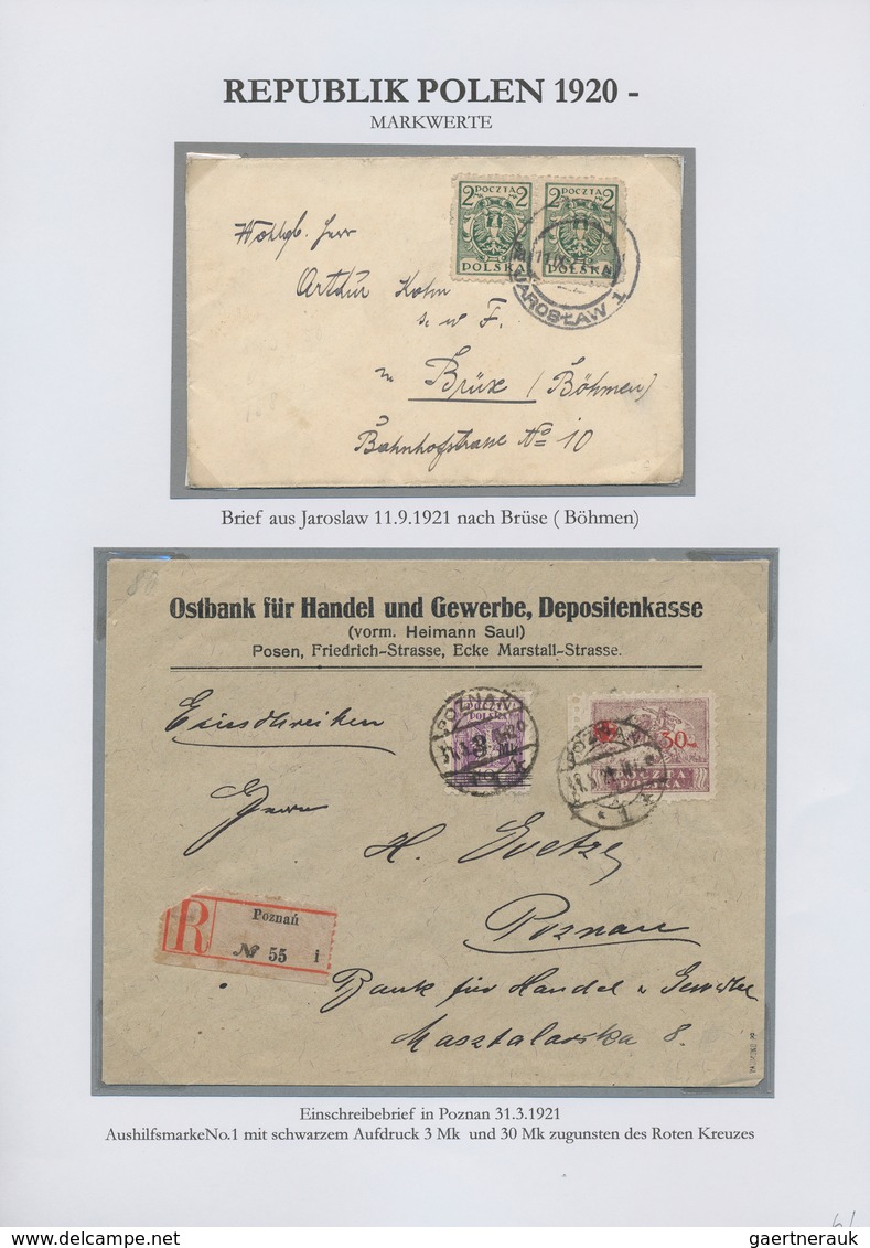 27702 Polen: 1860/1939, interssante Ausstellungssammlung "Polnische Postgeschichte" mit ca. 110 Briefen, K