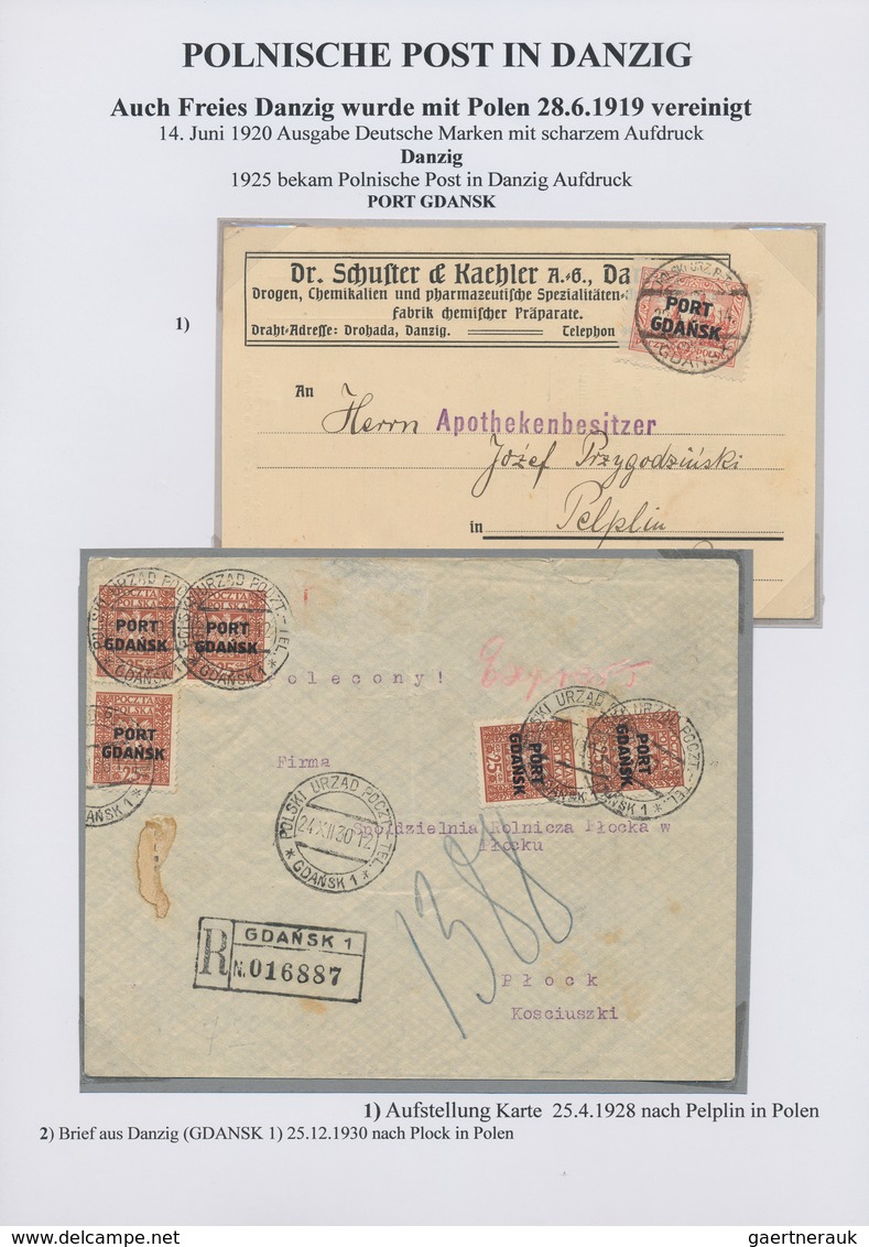 27702 Polen: 1860/1939, interssante Ausstellungssammlung "Polnische Postgeschichte" mit ca. 110 Briefen, K