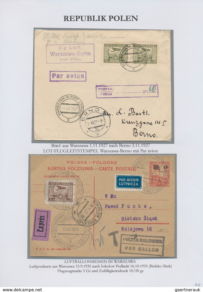 27702 Polen: 1860/1939, interssante Ausstellungssammlung "Polnische Postgeschichte" mit ca. 110 Briefen, K