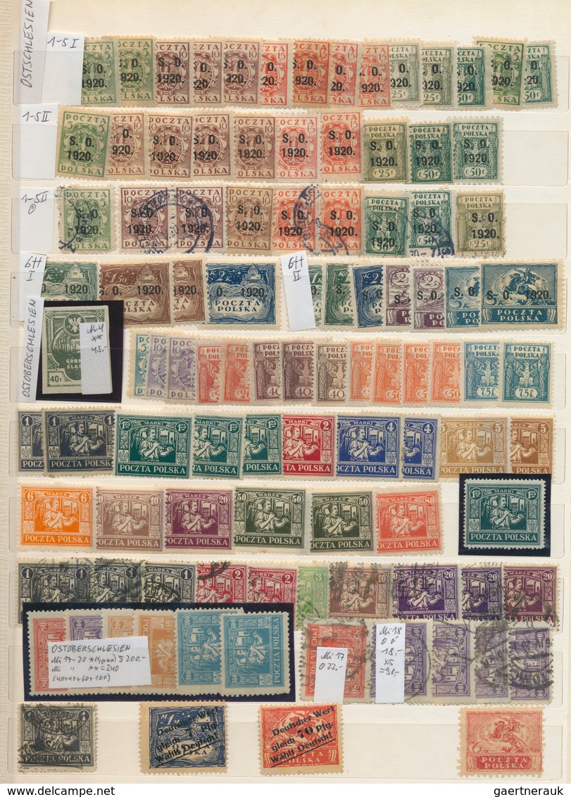 27710 Polen: 1918/1970 (ca.), Used And Mint Accumulation In A Stockbook, Plenty Of Material And Main Value - Lettres & Documents