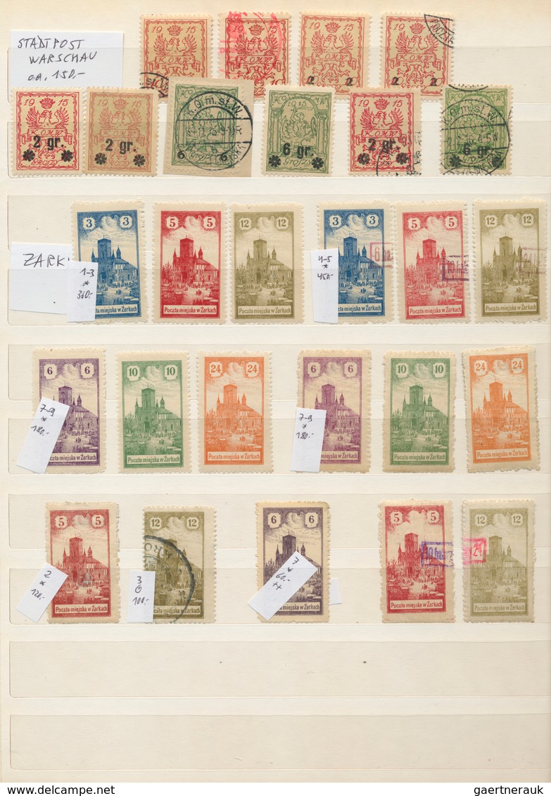 27710 Polen: 1918/1970 (ca.), Used And Mint Accumulation In A Stockbook, Plenty Of Material And Main Value - Storia Postale