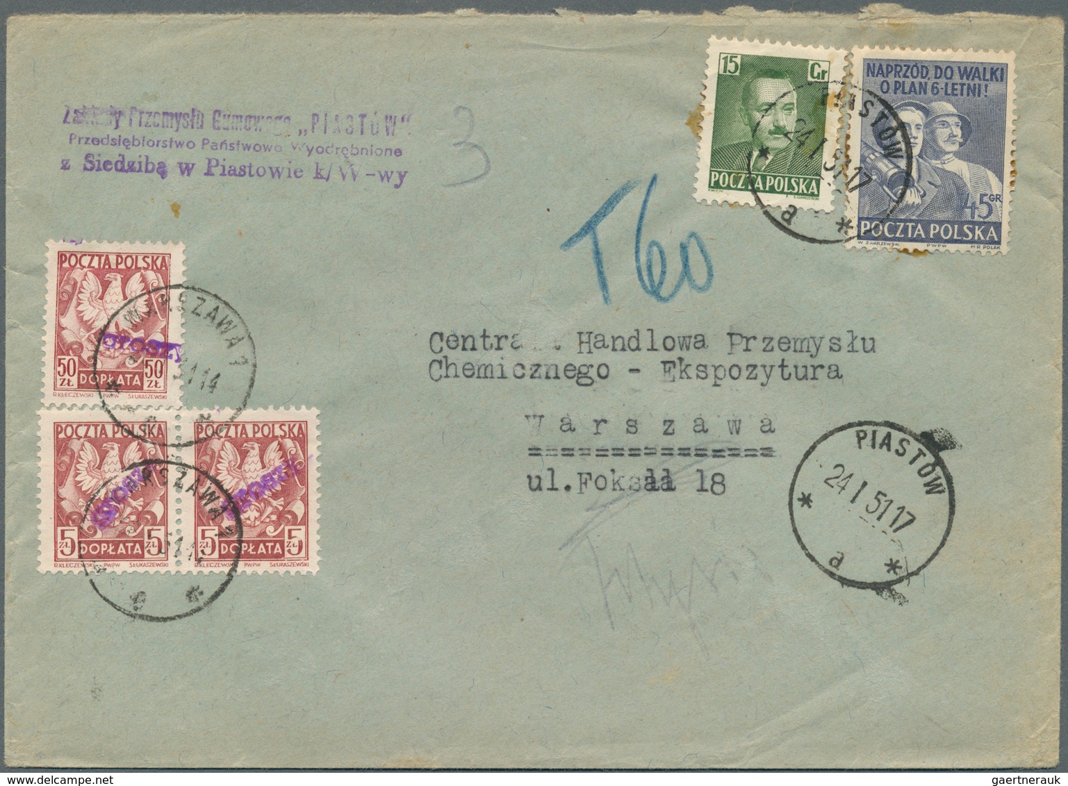 27726 Polen: 1950/1951, GROSZY OVERPRINTS: Very Comprehensive Collection Of More Than 250 Covers From The - Lettres & Documents