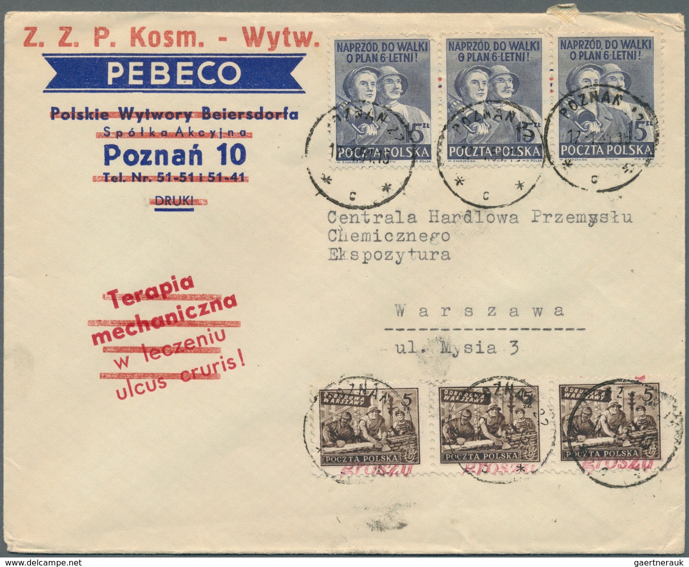 27726 Polen: 1950/1951, GROSZY OVERPRINTS: very comprehensive collection of more than 250 covers from the