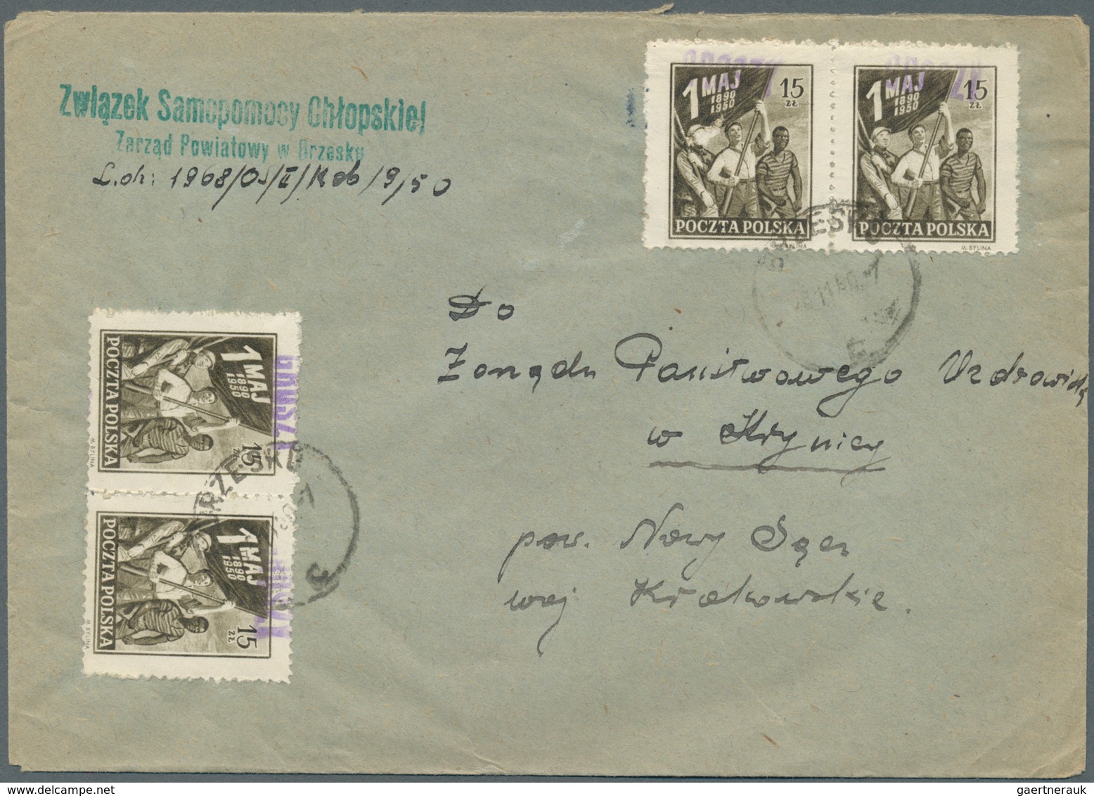 27726 Polen: 1950/1951, GROSZY OVERPRINTS: very comprehensive collection of more than 250 covers from the