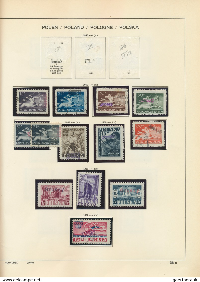 27727 Polen: 1950, Groszy Overprints, Collection Of Apprx. 89 Stamps, Mainly Commemoratives, To Be Inspect - Lettres & Documents