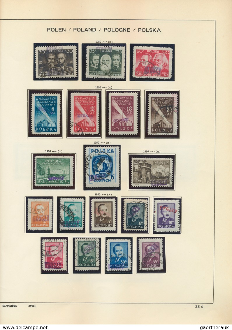 27727 Polen: 1950, Groszy Overprints, Collection Of Apprx. 89 Stamps, Mainly Commemoratives, To Be Inspect - Lettres & Documents