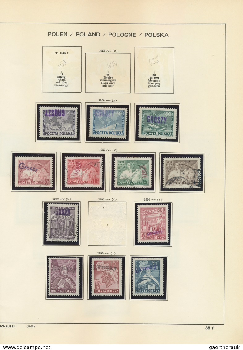 27727 Polen: 1950, Groszy Overprints, Collection Of Apprx. 89 Stamps, Mainly Commemoratives, To Be Inspect - Lettres & Documents