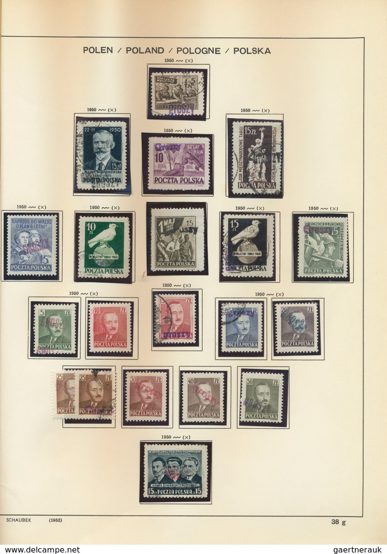 27727 Polen: 1950, Groszy Overprints, Collection Of Apprx. 89 Stamps, Mainly Commemoratives, To Be Inspect - Lettres & Documents