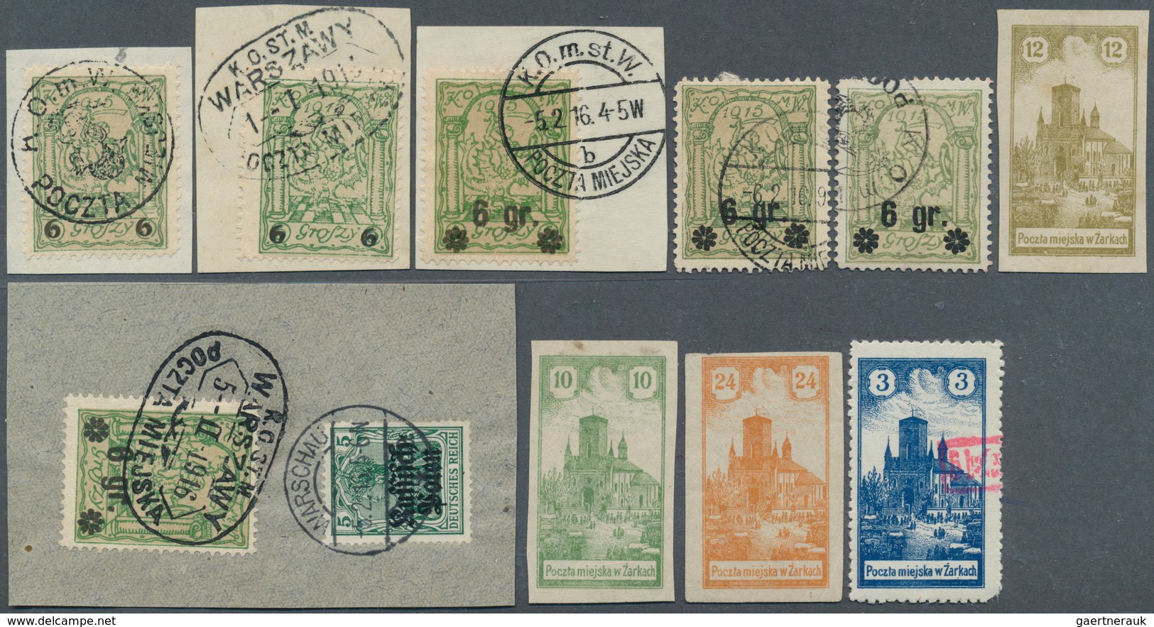 27732 Polen - Bestellpostanstalten: 1915/1918, Warsaw/Zarki/Przedborz/Luboml, Lot Of 44 Stamps (see Photo) - Autres & Non Classés