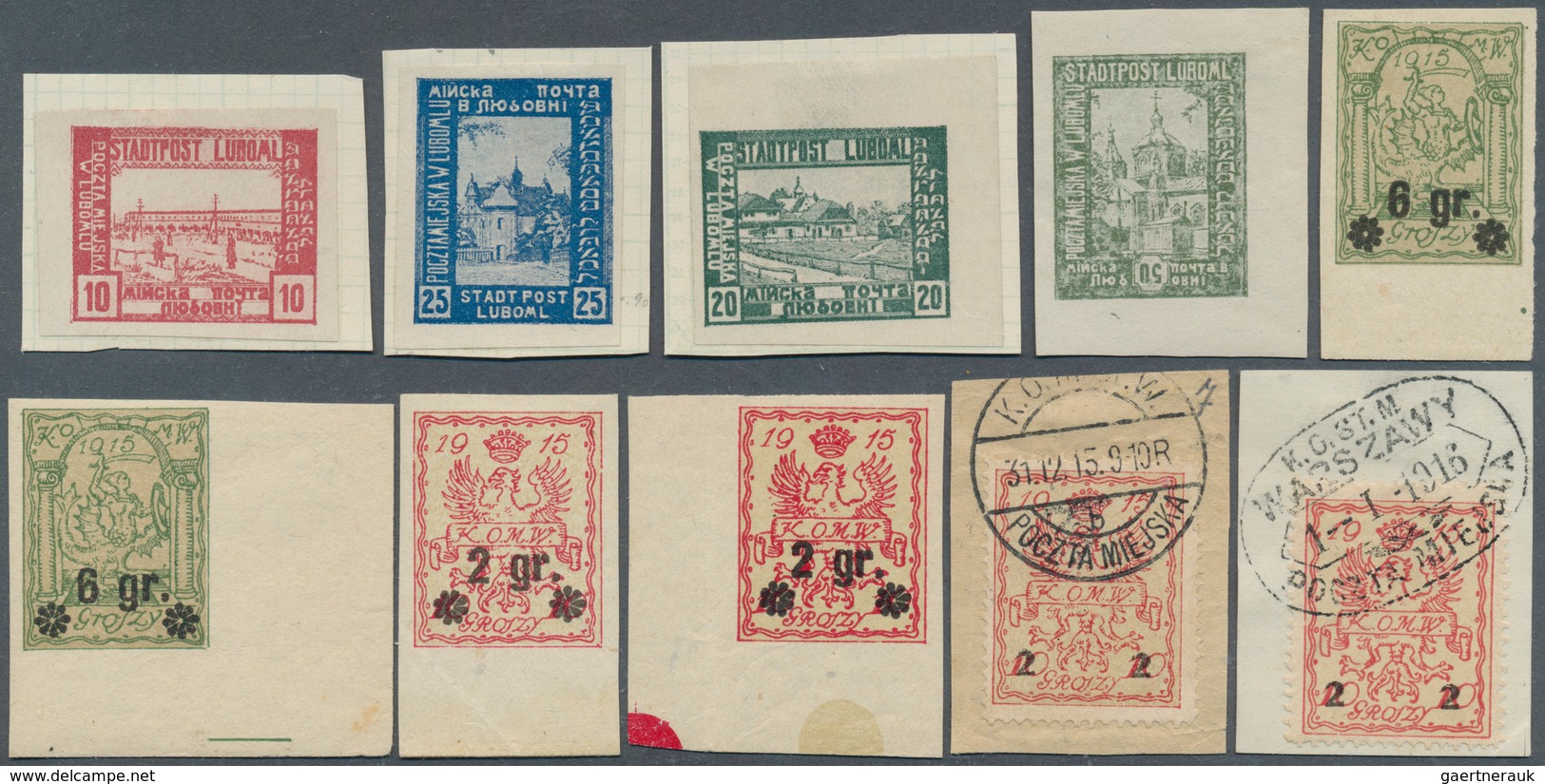 27732 Polen - Bestellpostanstalten: 1915/1918, Warsaw/Zarki/Przedborz/Luboml, Lot Of 44 Stamps (see Photo) - Autres & Non Classés