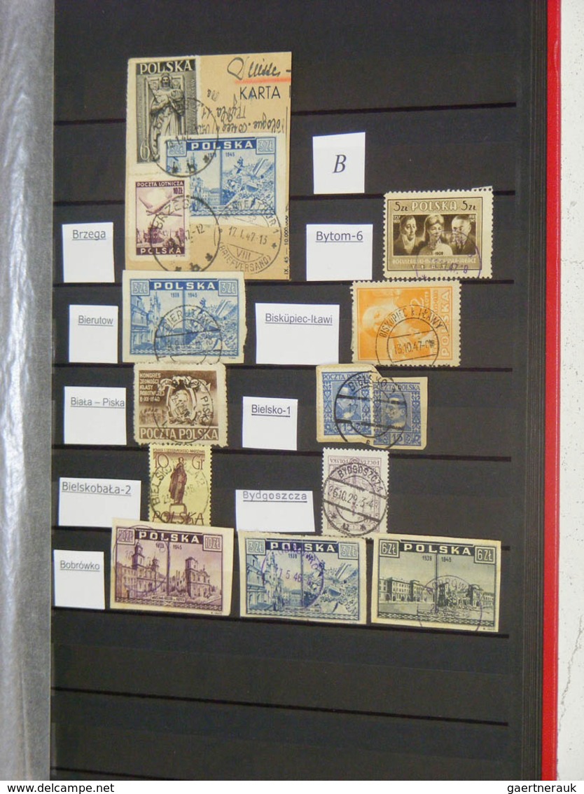 27734 Polen - Stempel: Collection cancels of Poland in album and stockbook. Contains mostly classic materi