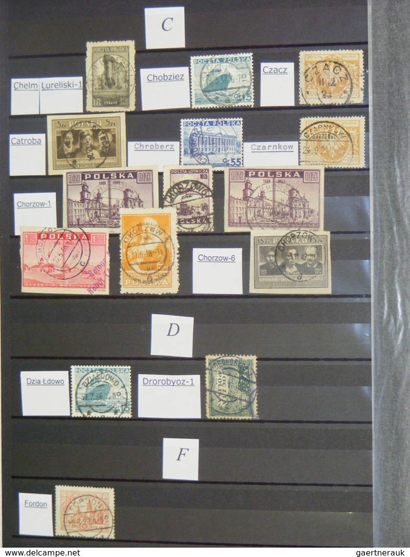 27734 Polen - Stempel: Collection cancels of Poland in album and stockbook. Contains mostly classic materi