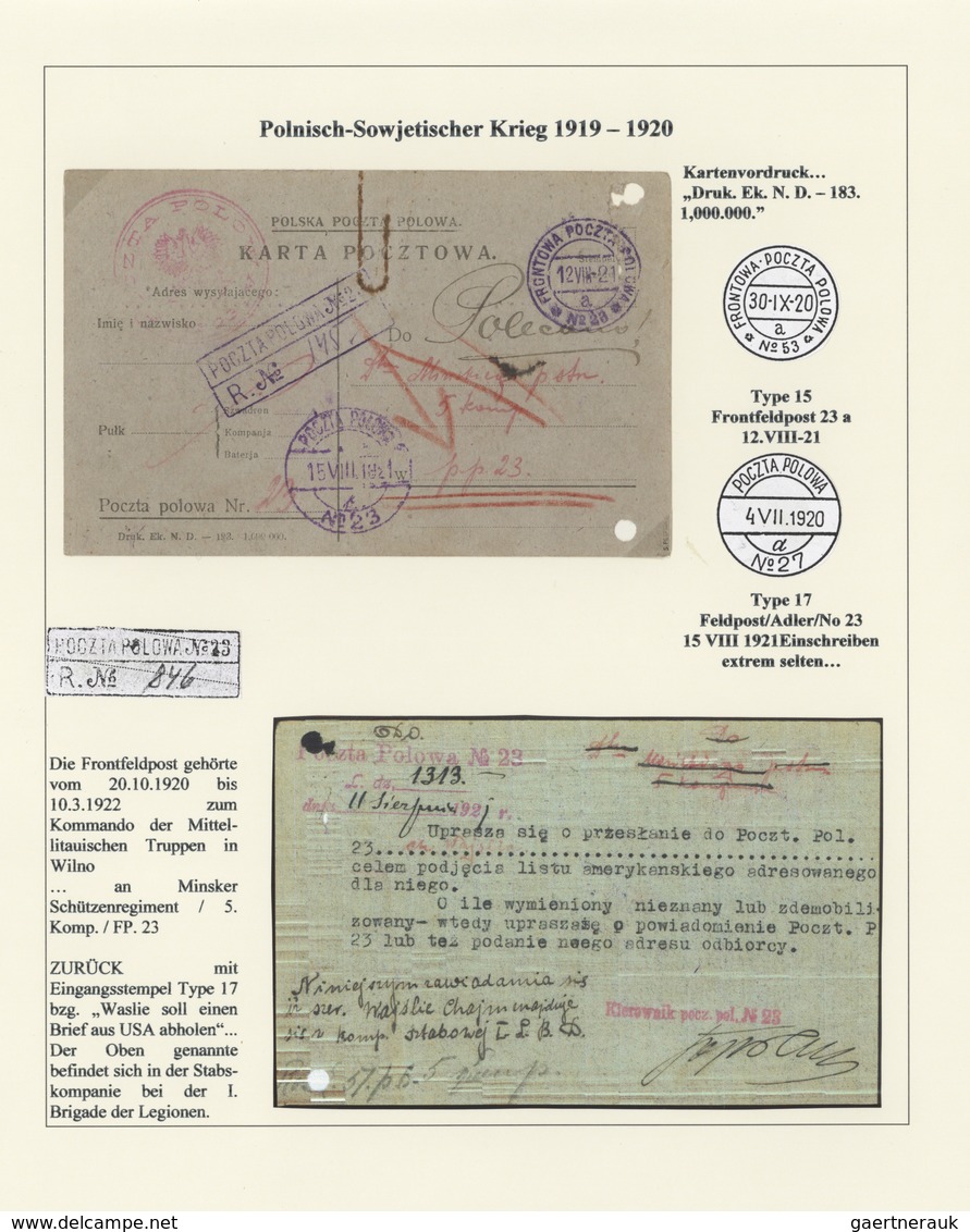 27735 Polen - Besonderheiten: 1918/1924, collection of 44 covers/cards relating to the 1918/1919 POLISH-UK