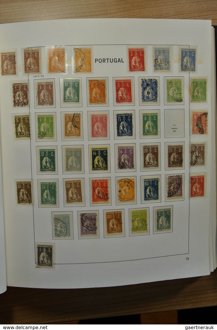 27741 Portugal: 1853-1992. Nicely filled, mostly used collection Portugal 1853-1992 in 2 Davo albums, incl