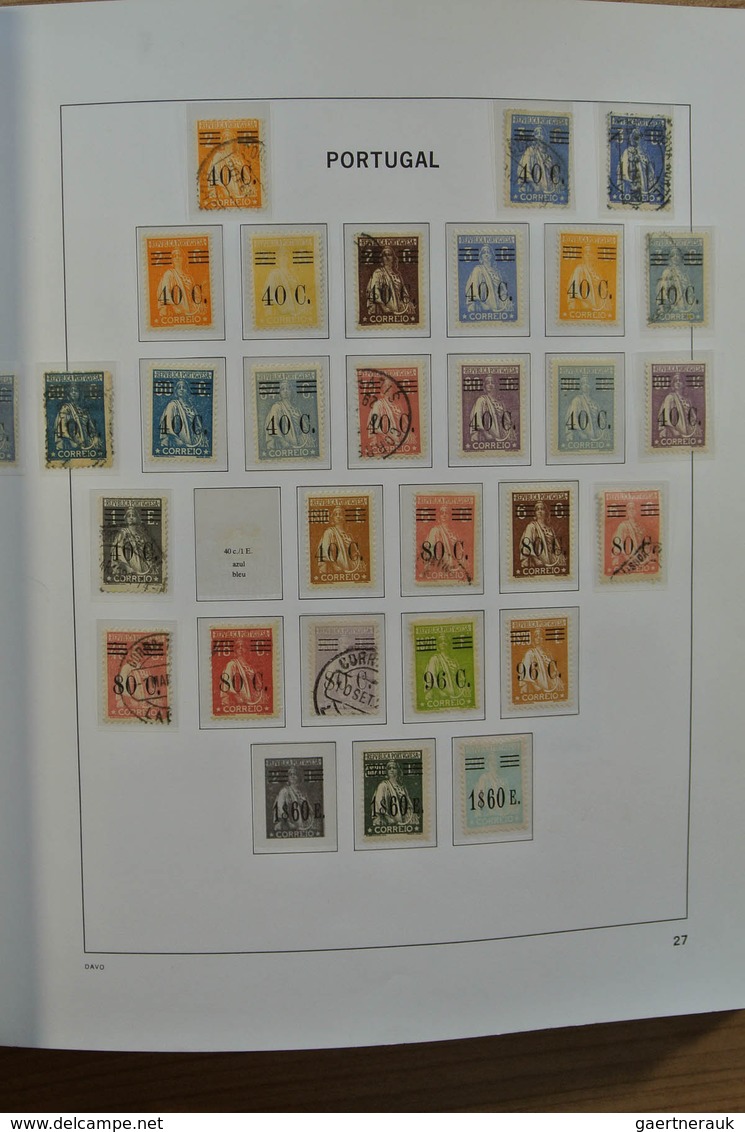 27741 Portugal: 1853-1992. Nicely filled, mostly used collection Portugal 1853-1992 in 2 Davo albums, incl